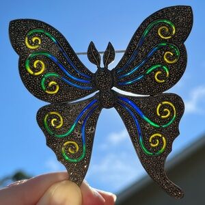 CFJ 925 Sterling Silver Stunning MARCASITE ✨ Vintage 🦋 Butterfly Brooch